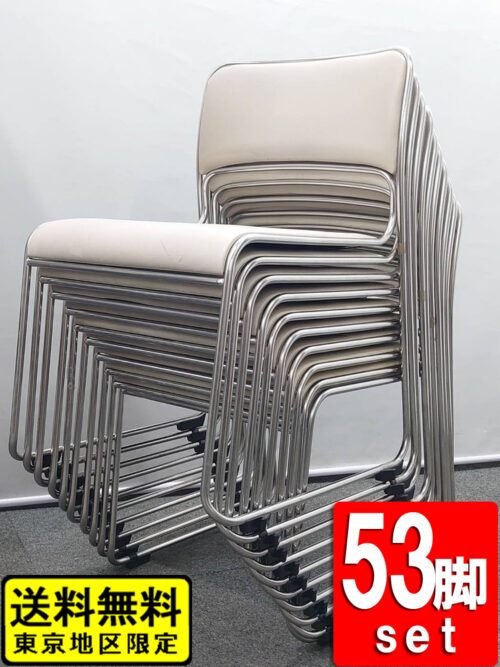 コクヨ スタッキングチェア 53脚 CK-855N ドーリー付 ベージュ