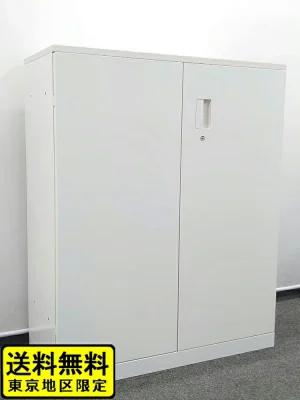 イトーキ 両開き書庫 スチールキャビネット ホワイト W900×D450×H1120