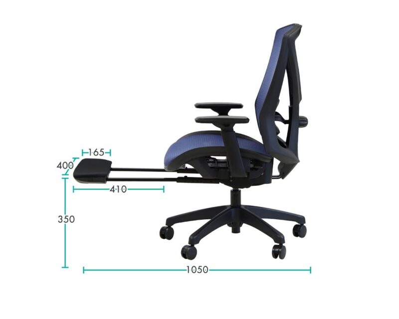オフィスチェア メッシュタイプ フットレスト付き DF-1 5色 新品 - 画像 (19)