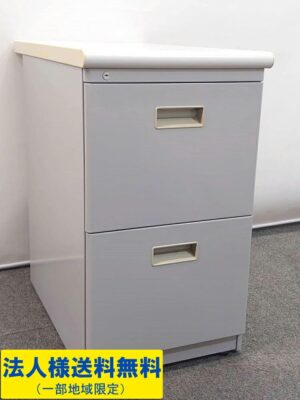 コクヨ 脇机 2段ワゴン 幅400×奥行700×高さ700mm 鍵付き