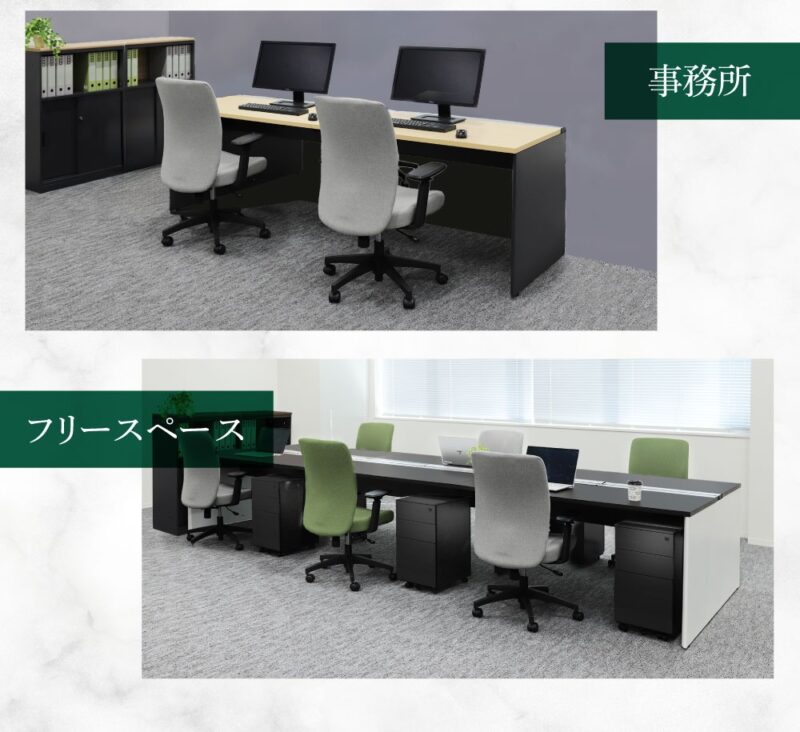 フリーアドレスデスク 2人用 W1400×D1400 配線ボックス付 WPF-1414 - 画像 (4)