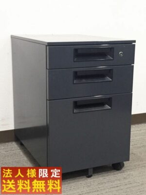 プラス フラットライン 3段ワゴン カギ付き W395×D580×H610mm