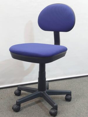 オフィスチェア 肘なし キャスター付き ダークブルー デスクチェア リユース品