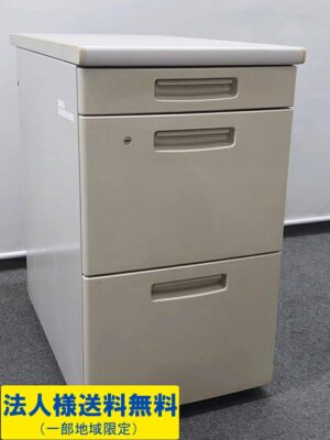 コクヨ 脇机 3段ワゴン カギ付き 幅400×奥行700 BSEV73N 日本製