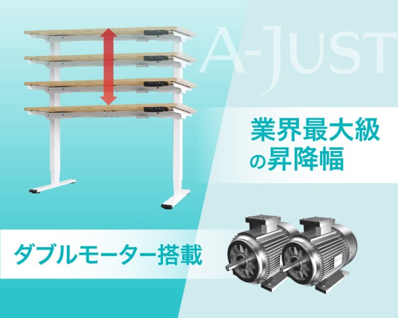 電動昇降デスク 幅1200×奥行600 高さ調節 AJ-E1260 新品 - 画像 (3)