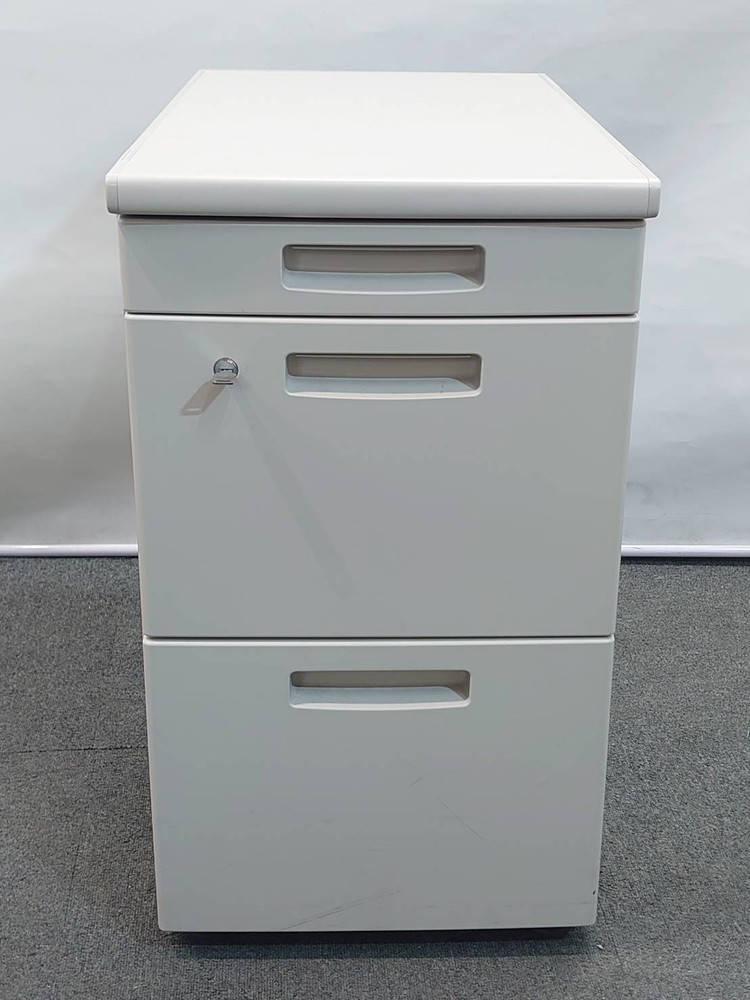 コクヨ 脇机 延長デスク 3段ワゴン カギ付き 幅400×奥行700 SDE-BSNV73F1N3 日本製 - 画像 (5)