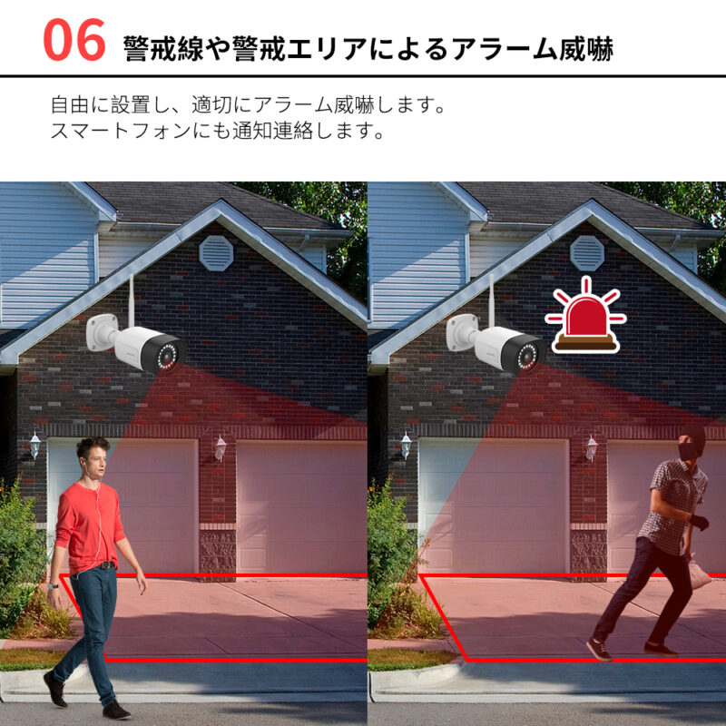 屋外IPカメラ Wi-Fi センサーライト付 防犯カメラ 300万画素 JUAN CLOUD JA-PJ2031-W 防水 夜間対応 新品 - 画像 (7)
