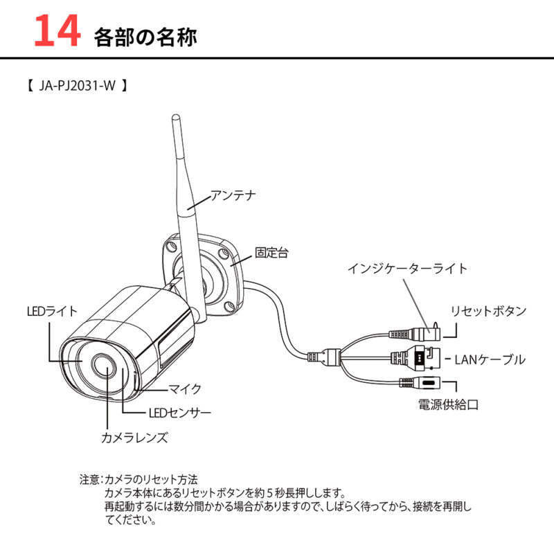 屋外IPカメラ Wi-Fi センサーライト付 防犯カメラ 300万画素 JUAN CLOUD JA-PJ2031-W 防水 夜間対応 新品 - 画像 (15)