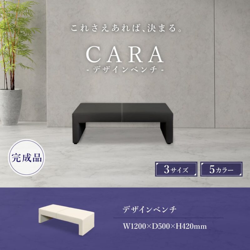 ロビーチェア ベンチ 背なし 長椅子 W1200 CARA-1200-2 完成品 新品 1台 - 画像 (2)