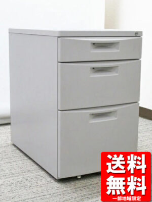 在庫80以上 3段ワゴン ライトグレー カギ付き スチール製 イトーキ CZ 中古