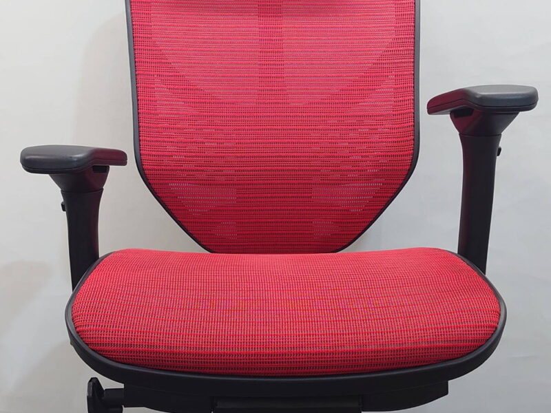オフィスチェア エルゴヒューマン エンジョイ 関家具 レッド 中古 - 画像 (8)
