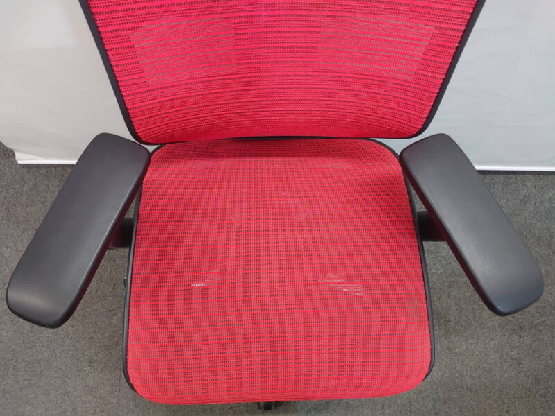 オフィスチェア エルゴヒューマン エンジョイ 関家具 レッド 中古 - 画像 (9)