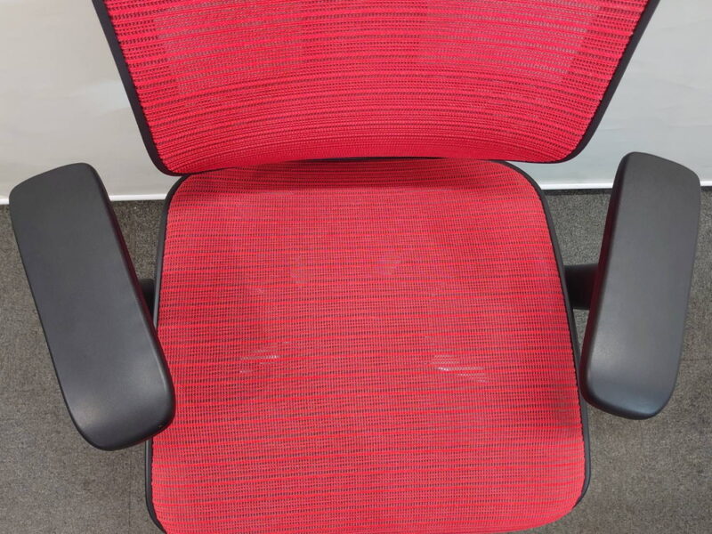 オフィスチェア エルゴヒューマン エンジョイ 関家具 レッド 中古 - 画像 (10)