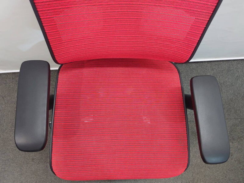 オフィスチェア エルゴヒューマン エンジョイ 関家具 レッド 中古 - 画像 (11)