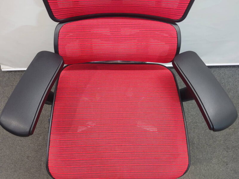 オフィスチェア エルゴヒューマン ベーシック 関家具 レッド 中古 - 画像 (9)
