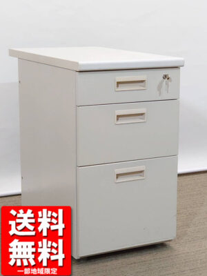 脇机 3段 ワゴン 延長デスク サイドワゴン カギ付き 中古