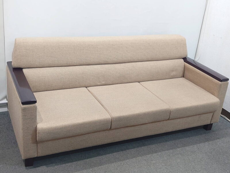 応接セット ソファ4点セット ベージュ 3人掛け＋1人掛け×2＋テーブル リユース品 - 画像 (10)