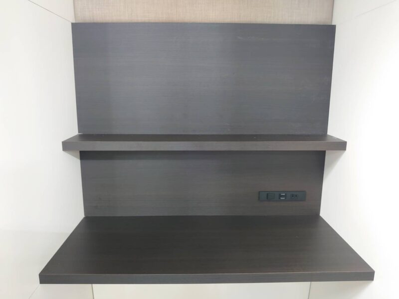 展示品 美品 WEB会議ブース 1人用ブース ライト付き ブラウン 静音 個室型 W960 D1245 H2325 - 画像 (7)