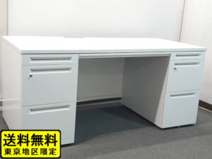 両袖机 W1600 オカムラ アドバンス オフィスデスク カギ付き 両袖デスク 役員デスク 事務デスク 中古