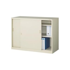 【法人様限定商品】 引戸書庫 新品 国産 W1210×D515×H880 鍵付き オフィス キャビネット 引き違い書庫