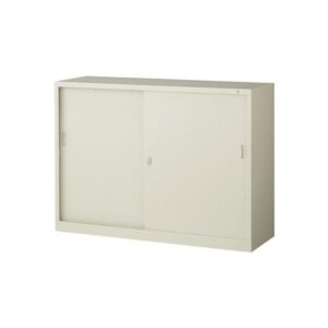 【法人様限定商品】 引戸書庫 新品 国産 W1210×D400×H880 鍵付き オフィス キャビネット 引き違い書庫