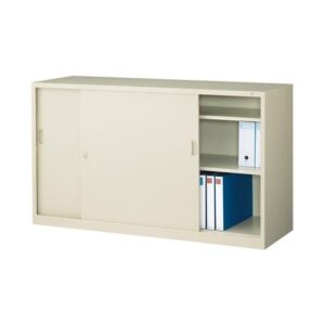 【法人様限定商品】 引戸書庫 新品 国産 W1515×D515×H880 鍵付き オフィス キャビネット 引き違い書庫