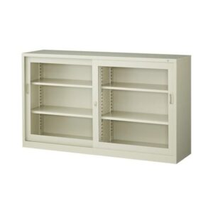 【法人様限定商品】 ガラス引戸書庫 新品 国産 W1515×D400×H880 鍵付き オフィス キャビネット