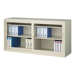 【法人様限定商品】 ガラス引戸書庫 新品 国産 W1760×D515×H880 鍵付き オフィス キャビネット