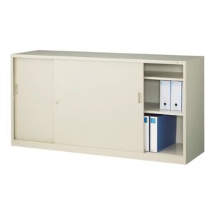【法人様限定商品】 引戸書庫 新品 国産 W1760×D515×H880 鍵付き オフィス キャビネット 引き違い書庫
