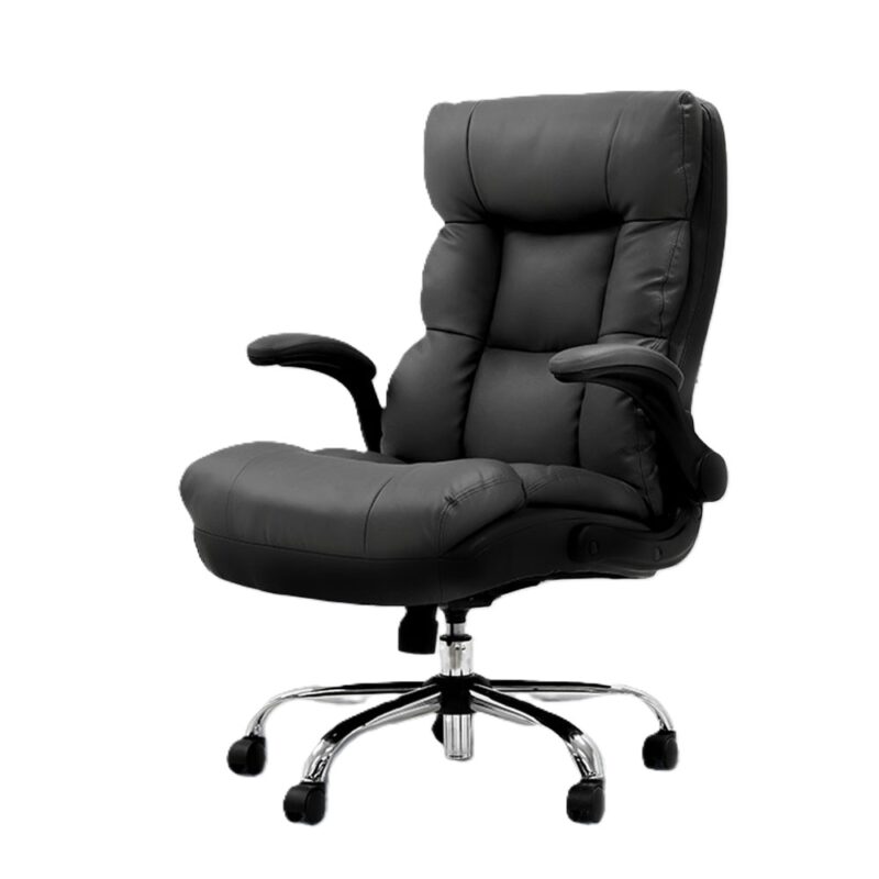 オフィスチェア エグゼクティブチェア PUレザー 肘付き ロッキング ブラック DYN-1 ルキット 新品