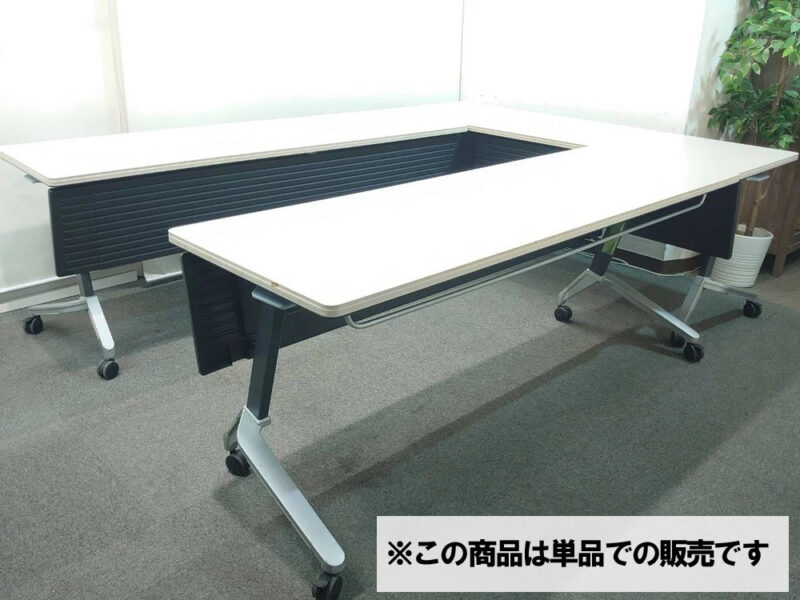 会議テーブル 折りたたみテーブル W1800 D600 コクヨ KT-620 ホワイトグレー - 画像 (3)