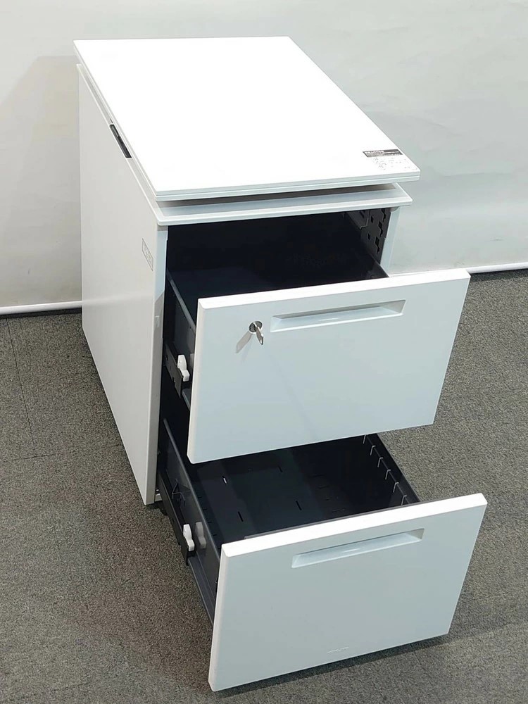 平机+デスクワゴンセット W1100 D700 H720 オフィス イトーキ CZR コクヨ 昇降ワゴン 2段 GTA 延長デスク 4人用 中古 - 画像 (18)