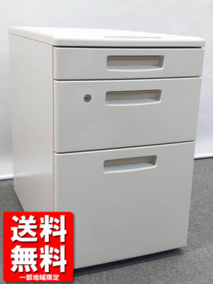 コクヨ 3段 ワゴン デスクワゴン ファイリングキャビネット キャスターワゴン 鍵付き 中古