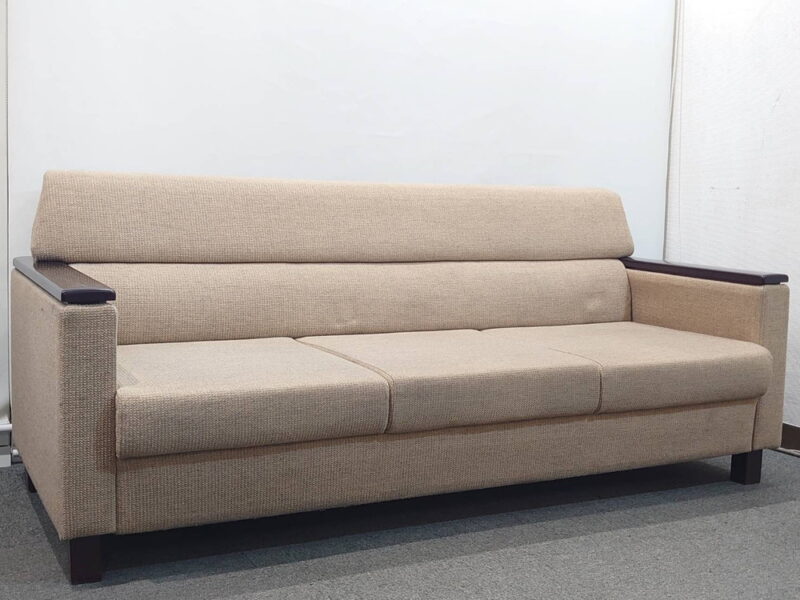 応接セット ソファ4点セット ベージュ 3人掛け＋1人掛け×2＋テーブル リユース品 - 画像 (9)