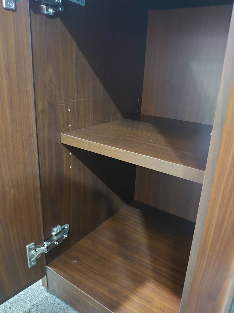 ローボード 両開き 木製キャビネット ガラス扉 オカムラ DX-4 W1600 中古 - 画像 (5)