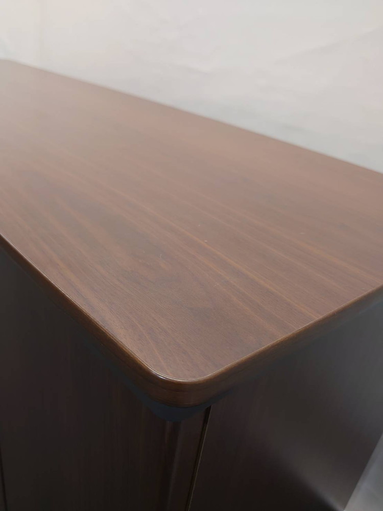 ローボード 両開き 木製キャビネット ガラス扉 オカムラ DX-4 W1600 中古 - 画像 (7)