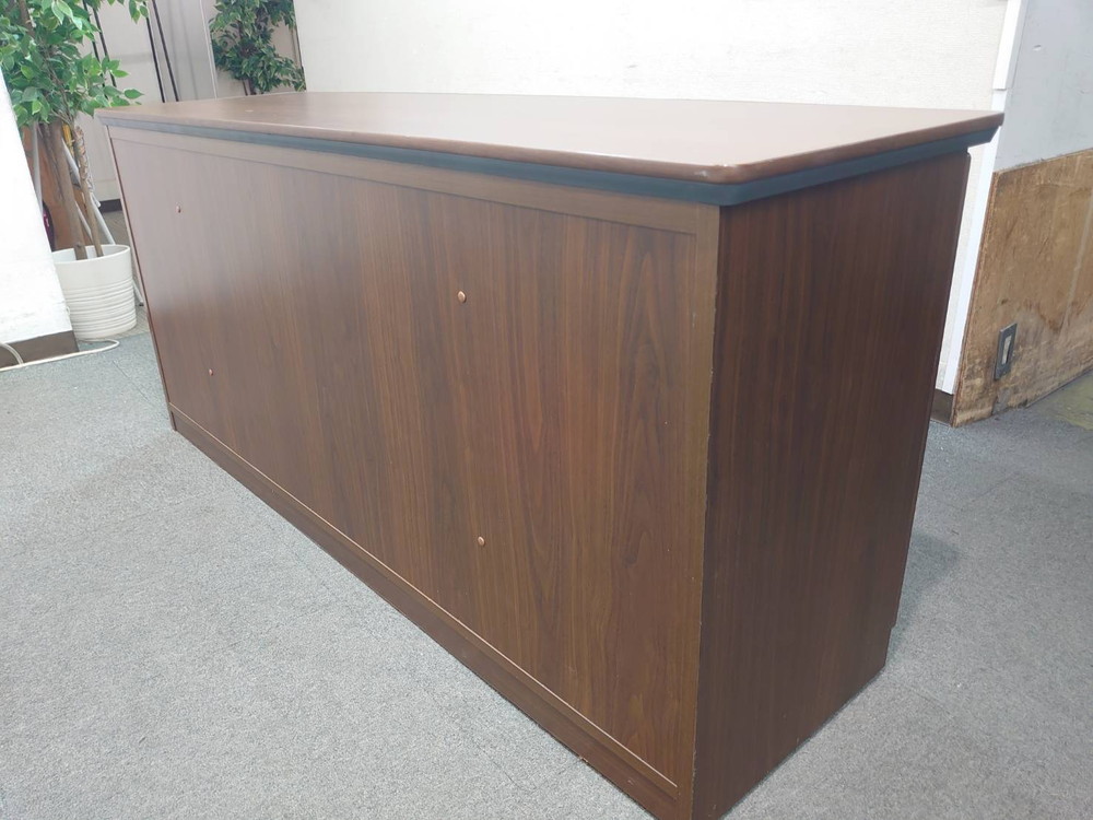 ローボード 両開き 木製キャビネット ガラス扉 オカムラ DX-4 W1600 中古 - 画像 (8)