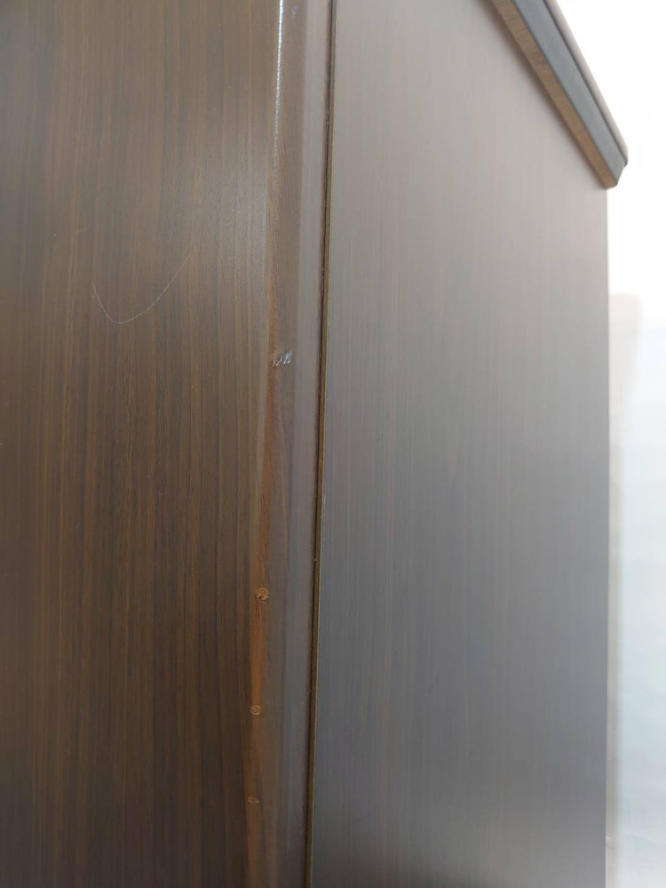 ローボード 両開き 木製キャビネット ガラス扉 オカムラ DX-4 W1600 中古 - 画像 (9)