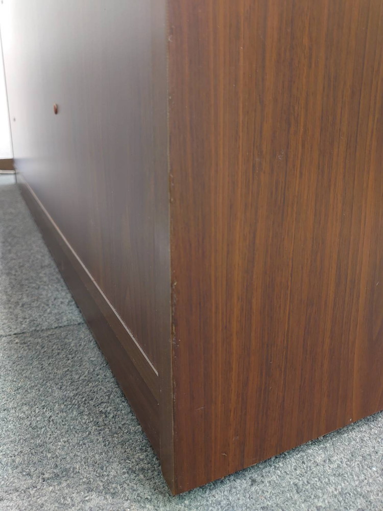 ローボード 両開き 木製キャビネット ガラス扉 オカムラ DX-4 W1600 中古 - 画像 (10)