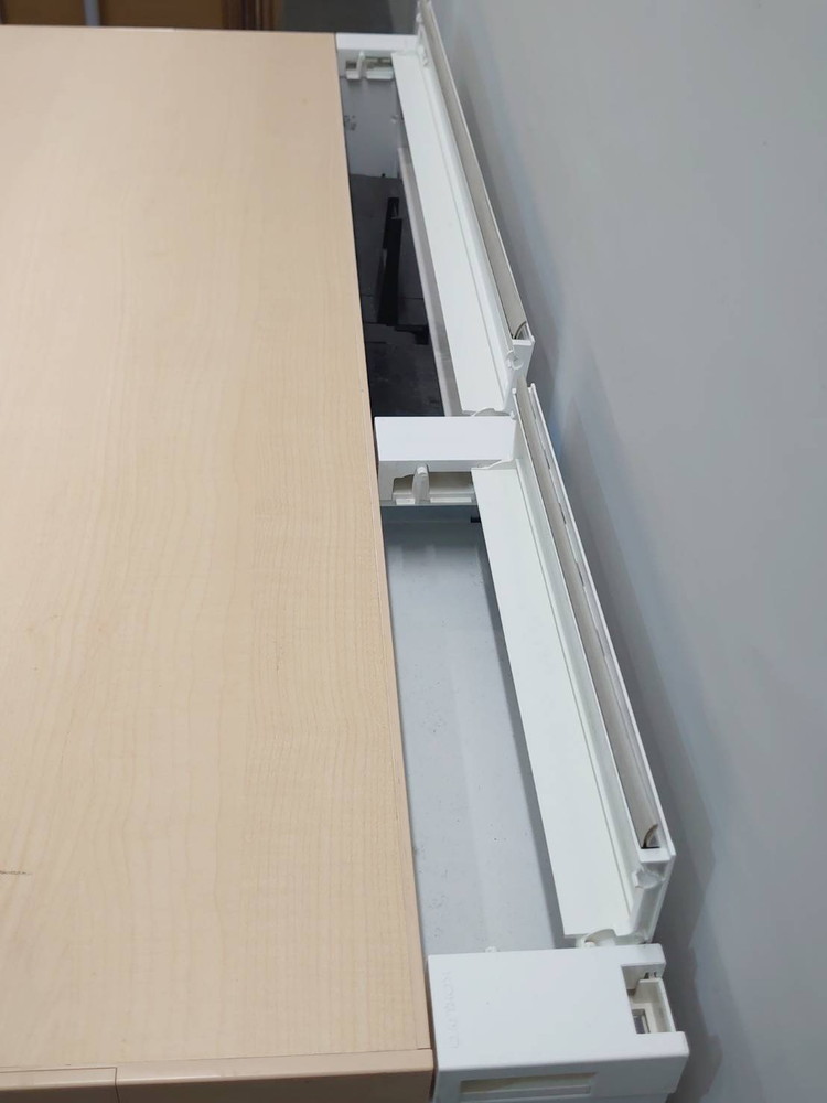 片袖机 4台セット コクヨ iSシリーズ W1100 木目ナチュラル×ホワイト 日本製 リユース品 中古 - 画像 (10)