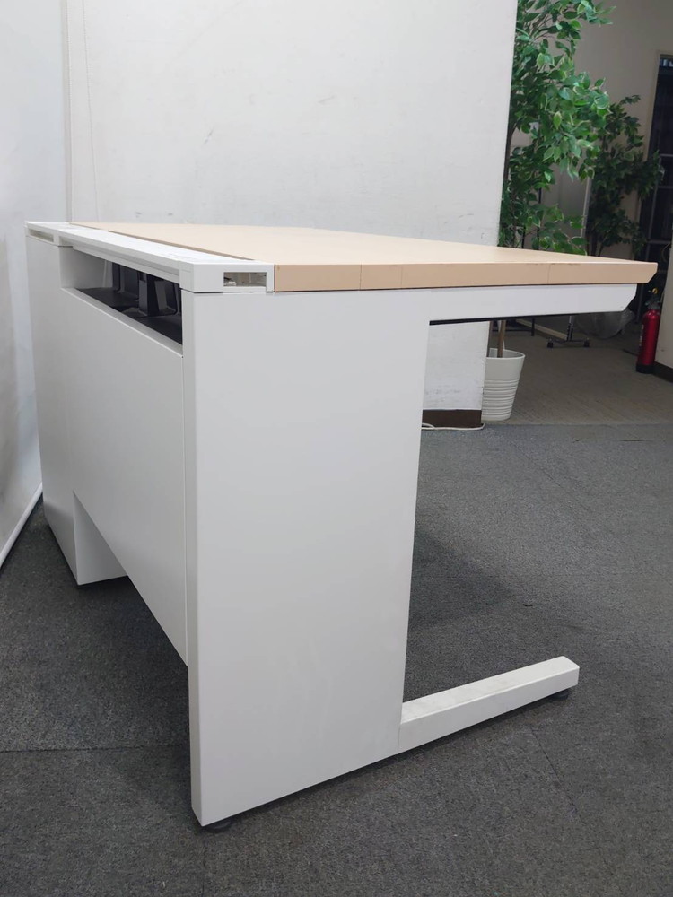 片袖机 4台セット コクヨ iSシリーズ W1100 木目ナチュラル×ホワイト 日本製 リユース品 中古 - 画像 (12)