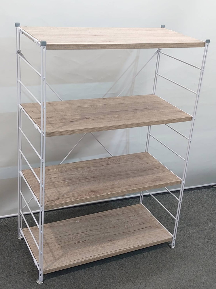 ウッドシェルフ 4段 シェルフ ラック 山善 収納ラック オープンシェルフ 軽量ラック 収納棚 中古 - 画像 (3)