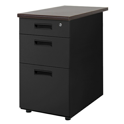 脇机 3段 幅400×奥行700mm サイドデスク スチール ブラック - 画像 (11)