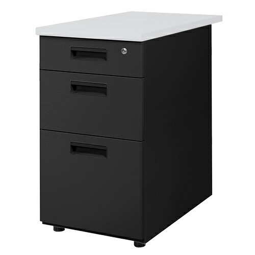 脇机 3段 幅400×奥行700mm サイドデスク スチール ブラック - 画像 (13)