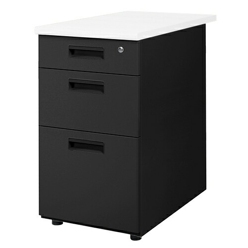 脇机 3段 幅400×奥行700mm サイドデスク スチール ブラック - 画像 (14)