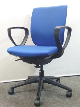 オフィスチェア エルビス ライオン事務器 LION ブルー キャスターチェア 61FG 中古