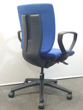オフィスチェア エルビス ライオン事務器 LION ブルー キャスターチェア 61FG 中古 - 画像 (2)