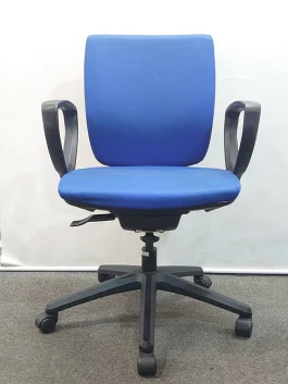 オフィスチェア エルビス ライオン事務器 LION ブルー キャスターチェア 61FG 中古 - 画像 (3)