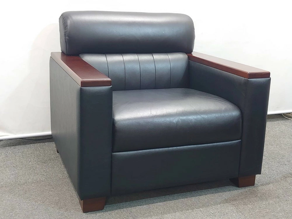 応接セット 合皮 7点セット オリバー 1人掛け4脚+テーブル+サイドテーブル 中古 - 画像 (6)