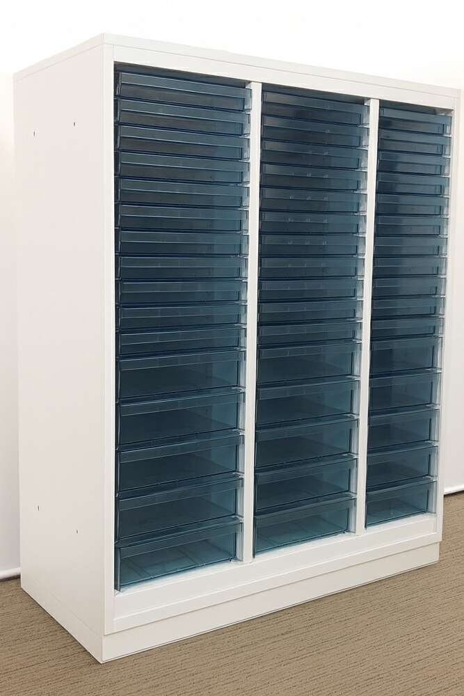 レターケース クリスタルケース 浅型 深型 コクヨ エディア A4対応 3列16段 BWU-PA359SAW 中古 - 画像 (2)